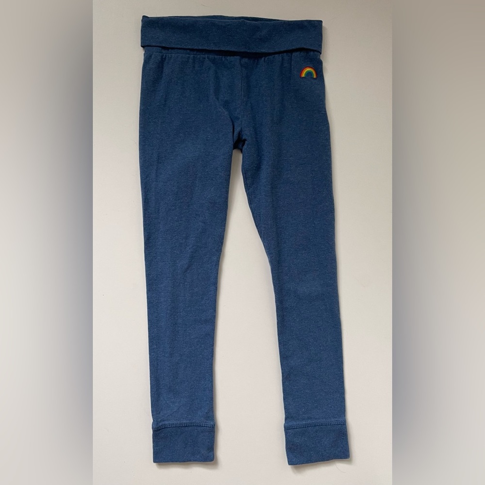 Little Bird by Jools Oliver Kid’s Blue Leggings with Rainbow Detail